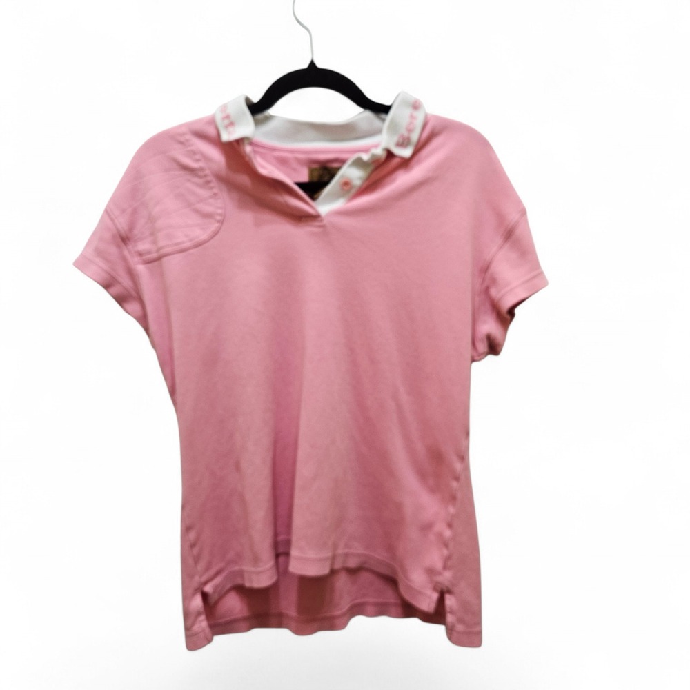 Lady Beretta Pink Cotton Quilted Shoulder Shooting Polo‎ Shirt Womens Large